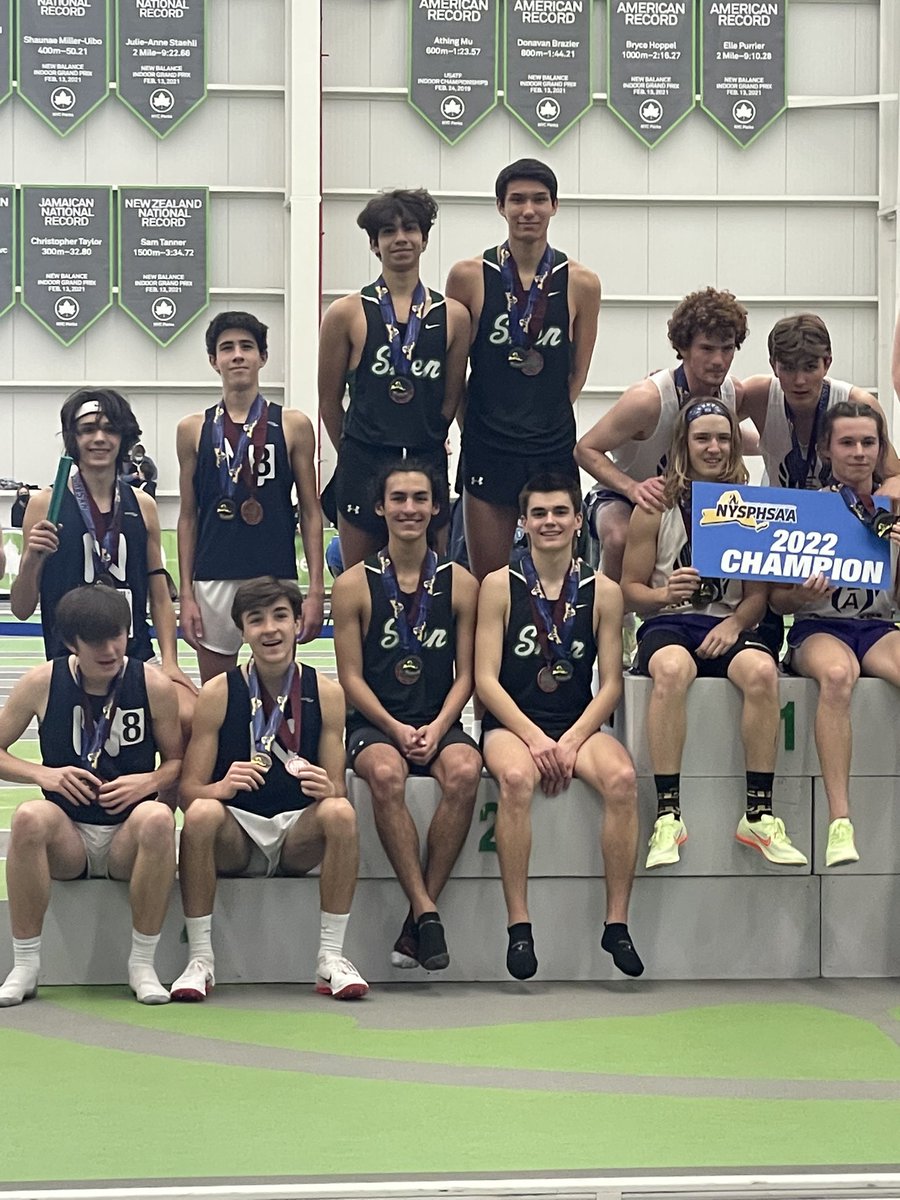 LegionRising's tweet photo. Boys 4x800 (Colindres, Adonnino, Clay &amp; Brimhall) come into states seeded 14th out of 16 teams and finished runner up! Running out of their minds! @ShenAthletics #Rise #RiseAgain https://t.co/Z4tKm20ckY