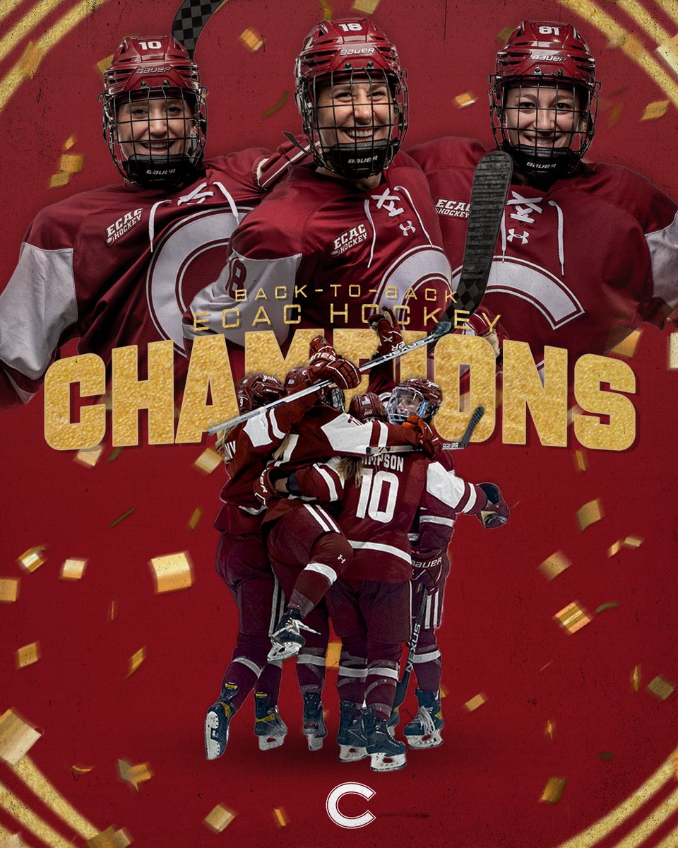 𝐁𝐀𝐂𝐊-𝐓𝐎-𝐁𝐀𝐂𝐊 𝐄𝐂𝐀𝐂 𝐂𝐇𝐀𝐌𝐏𝐒.
 
The <a href="/ecachockey/">ECAC Hockey</a> trophy will stay in Hamilton.
 
#WePlayFree