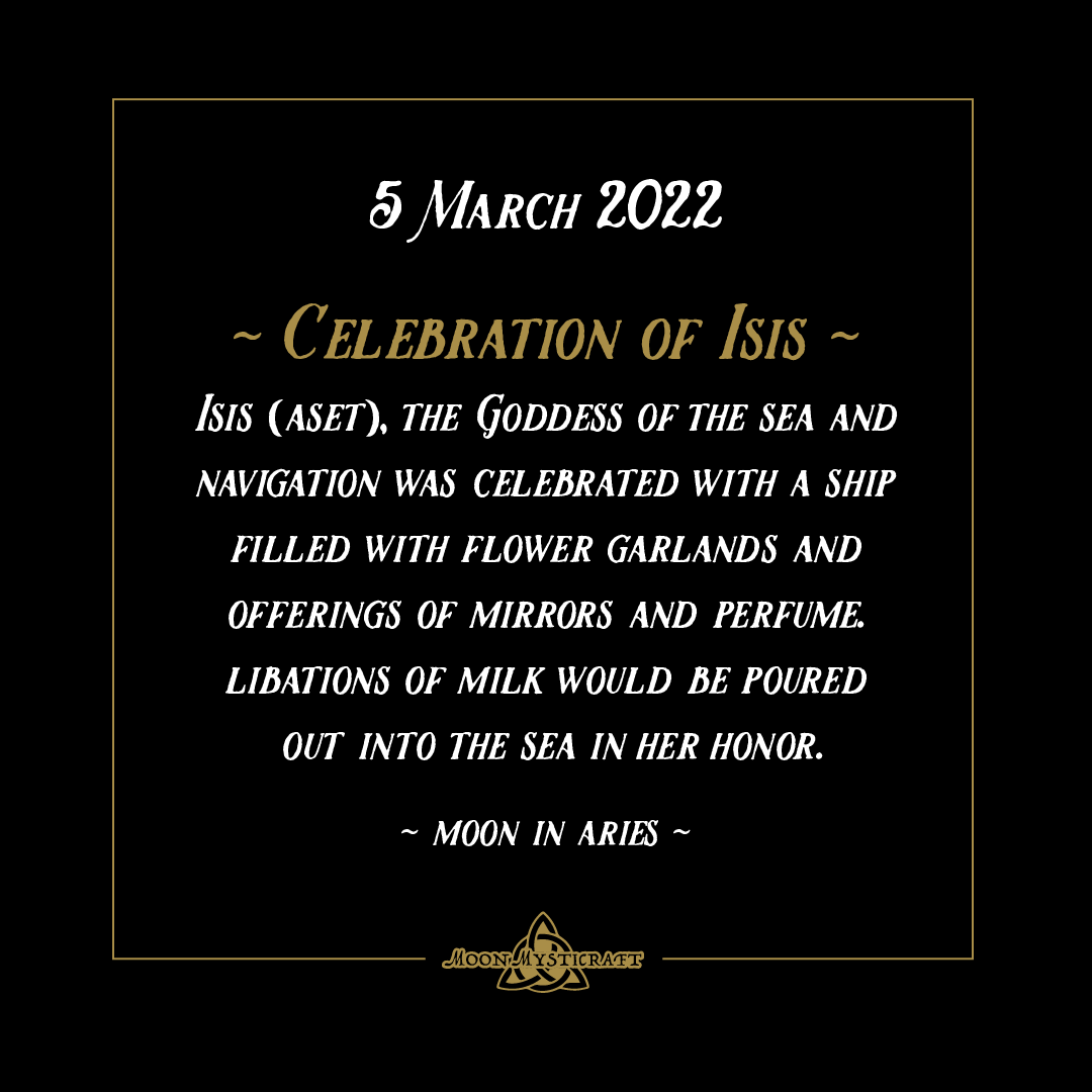 MoonMysticraft's tweet image. 👸🏽 Isis (Aset), the Goddess of the sea and navigation was celebrated with a ship filled with flower garlands and offerings of mirrors and perfume. libations of milk would be poured out into the sea in her honor. 
#etsywitch #etsywitchcraft #witchesofetsy #etsywitchshop