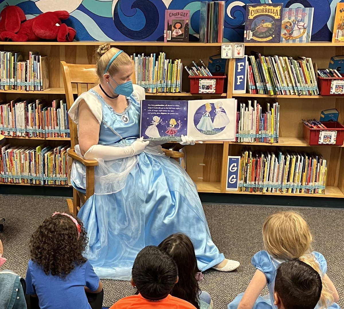 JDaigle_'s tweet photo. Favorite Storybook Character dress up day #ReadAcrossAmerica2022 @NISDMurnin @NISDLib #CinderellaLibrarian https://t.co/62NfCfR0KR
