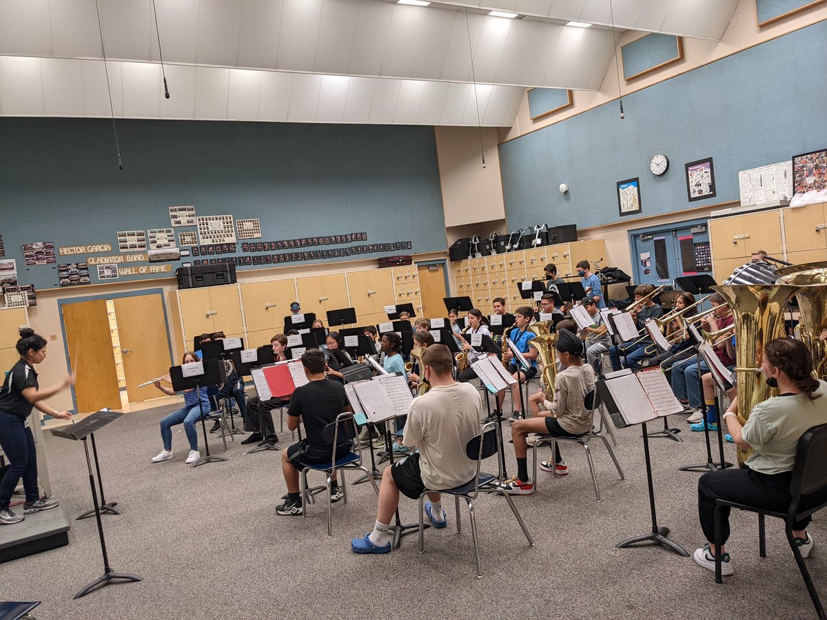 Our awesome kids putting in work on a Saturday prepping for UIL! Thank you Mr. McGrew and Ms. Soto for coming out and working with our bands. #gladiatorgrit