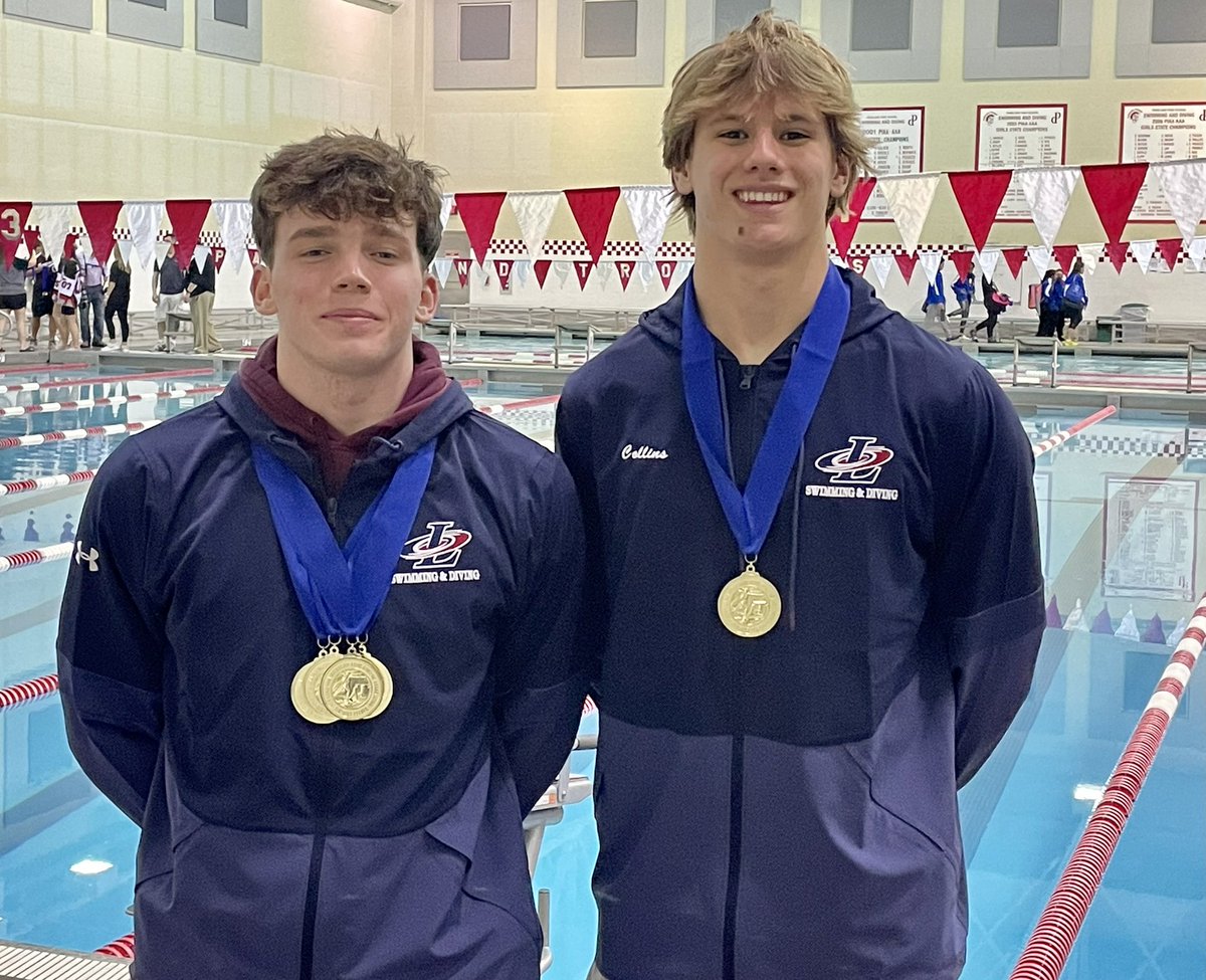 GOLDEN GUYS AND GIRLS Four swimmers earned the maximum four gold medals🥇at this year’s @PIAADistrictXI Class 3A swimming championships - Kayla Johnson and Claire Weaver of @phspoolpak and Patrick Gilhool and Addison Collins of @LIBERTYATHCLUB. Congrats champs! @mcall @lvvarsity