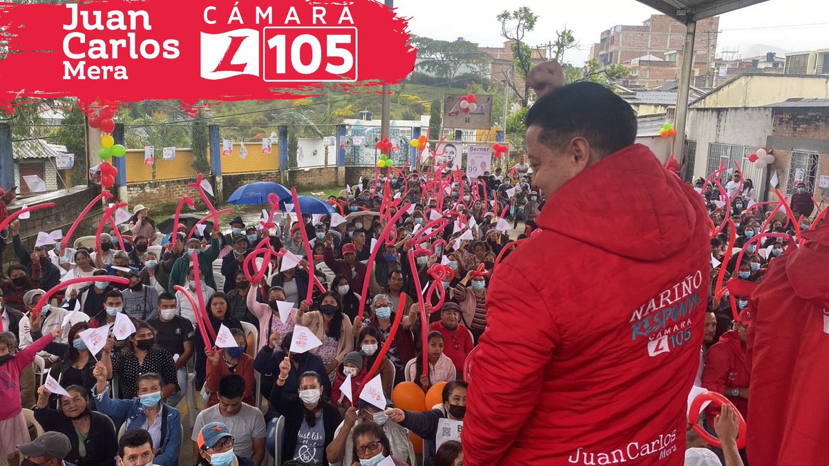 Jucarmera's tweet photo. El desarrollo va de la mano del progreso, y sin duda, esto cambiará la situación actual de nuestro departamento estigmatizado por la violencia.

Así se lo dije a los buesaqueños que me acompañan y que confían en nuestras apuestas.

Hoy #Buesaco es #JuanCarlosMera #L105. https://t.co/0TR48sKq68