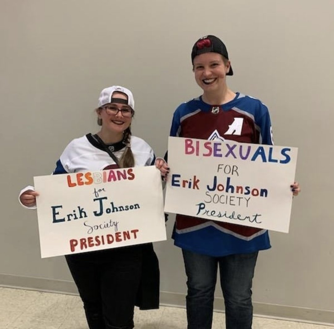 Alisbian's tweet photo. Hey @Avalanche! I may not be there in person but I am there in spirit. Give my love to Erik Johnson 
(Photos from 2019, 2020, and 2021) https://t.co/qBuBzdq67L