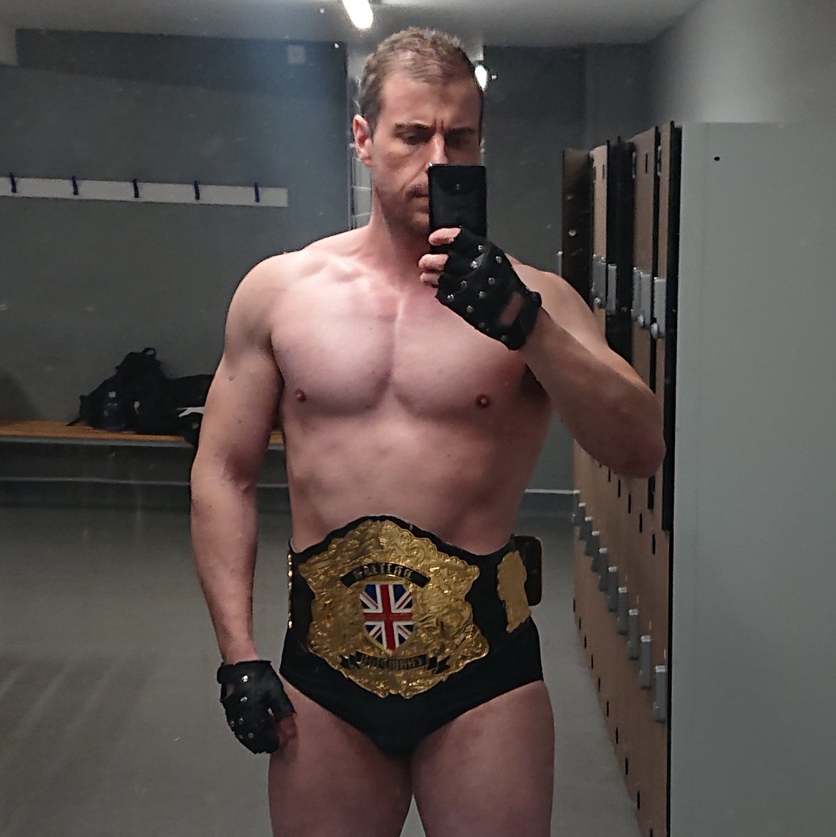 DefrainUK's tweet photo. So, got something new, gold and shiny. You all like? British Champion.
#wrestling #dkw #britishwrestling #defrain #indiewrestling #fitness #workout #gym #shirtlessguys https://t.co/DFXRtuU1HA
