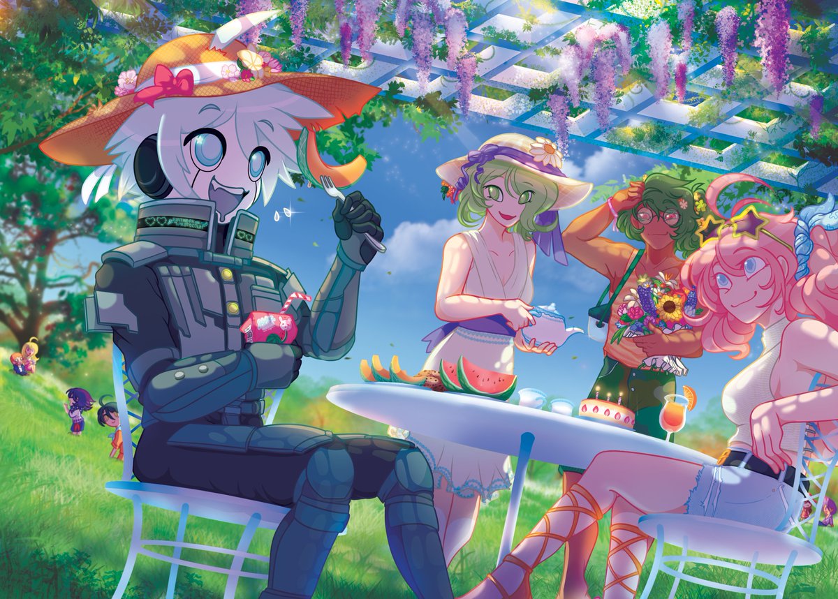 ☀️🍈Joys of a summer picnic 🍉🌺 My contribution to the @kiibozine !! Thank you so much for giving me this chance!