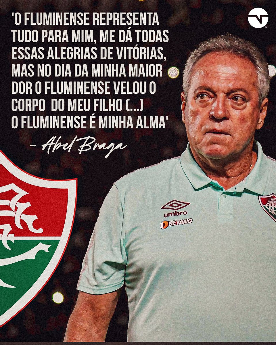 TNTSportsBR's tweet photo. 'O FLUMINENSE É MINHA ALMA'! Emocionante! É impossível não se emocionar ao ler esse desabafo do Abelão ao lembrar do filho. Não é só futebol... https://t.co/FKZzfYWEkr