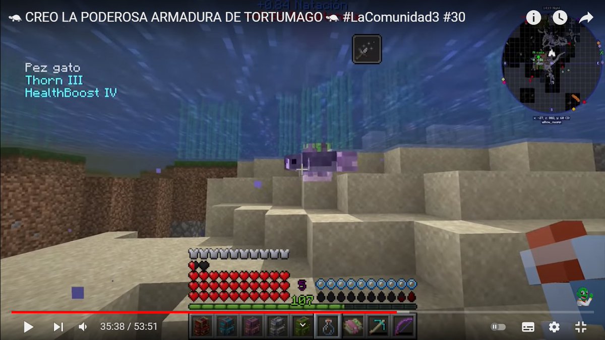 Uliopez3's tweet photo. @Manucrafting Sabes que con ese pez ahora mismo podrias ser casi inmortal no? ademas tienes 2 golems de las raids en poke balls con encantamientos, digo esto para que les quites el enchant y lo uses tu. Porfavor🙏 https://t.co/wBOdZFq7Ji