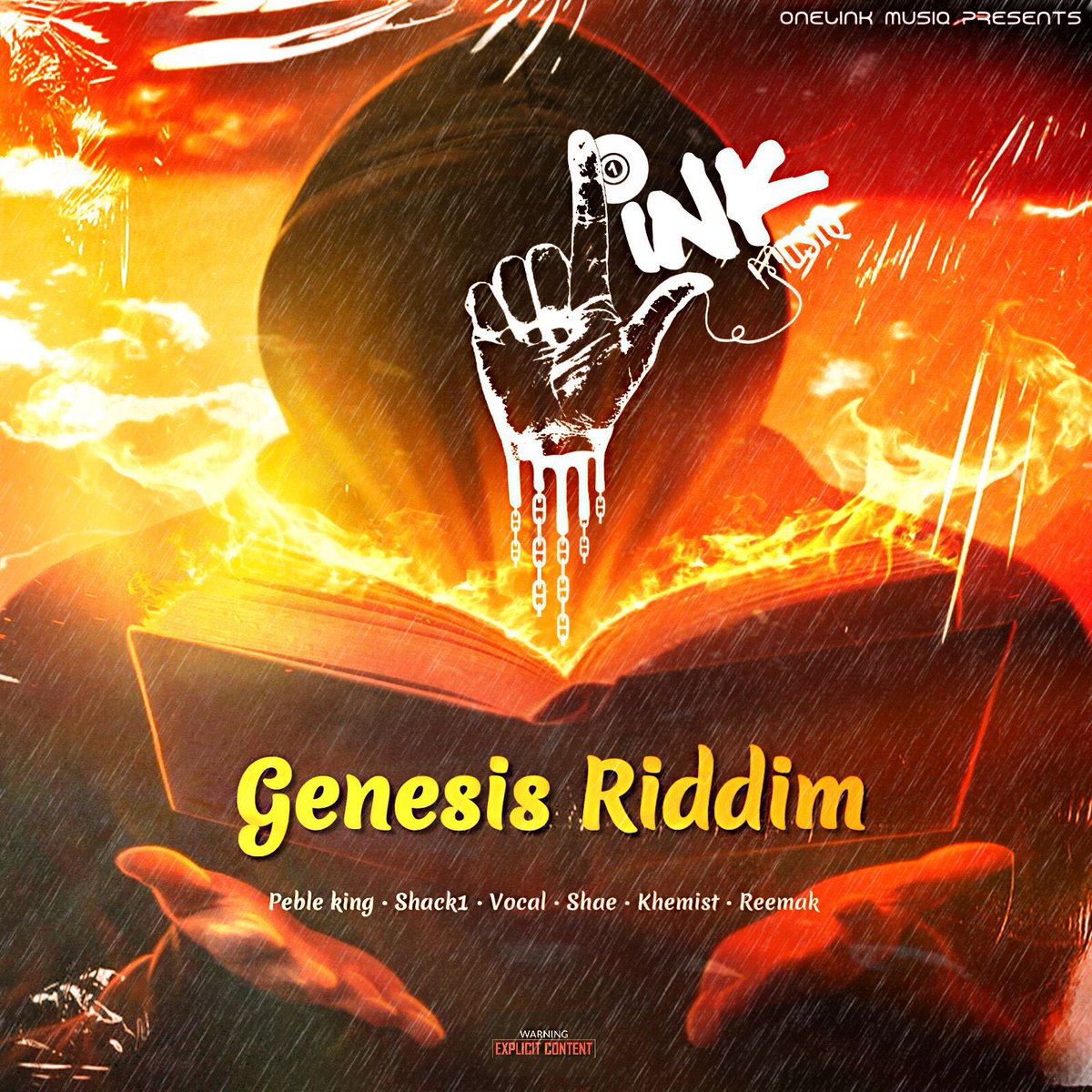 OneLinkMusiq's tweet photo. Any moment now! Official Release of Genesis Riddim by OneLink Musiq: 
@peblekingmusic - (Kawasaki)
@shack1official - (No Fear)
@khemist_music - (Girl I love) 
@shaeshinel - (Hypnotized) 
Vocal - (Breed Yuh)
Reemak - (Bonny &amp; Clyde)
#onelinkmusiq #genesisriddim #newmusic https://t.co/8EqpJ5547z