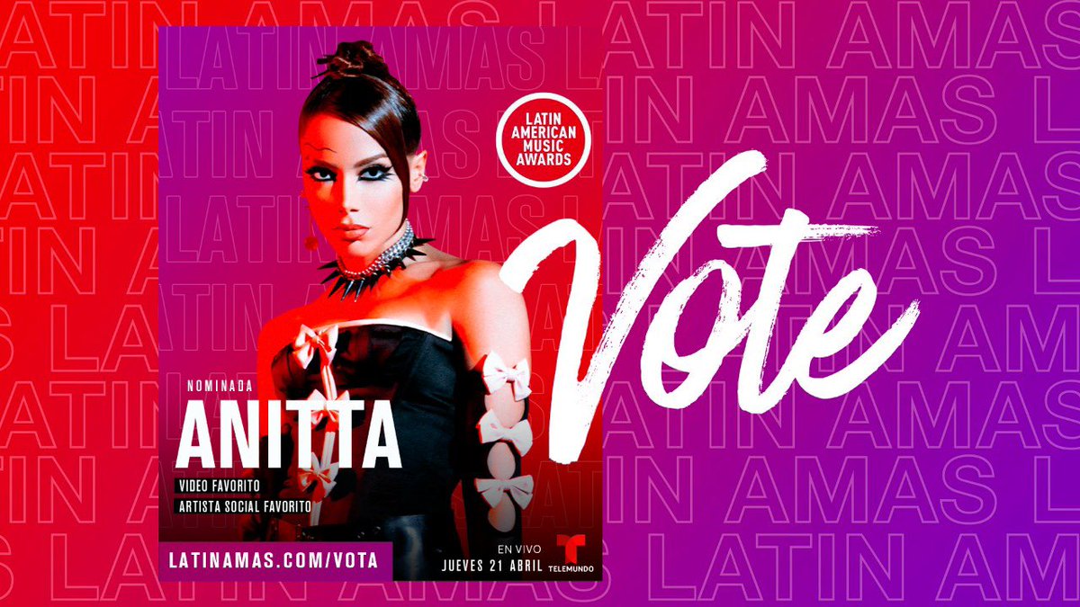 AnittaStat's tweet photo. 📊 | Stats Latin AMAs 2022 (05/03):

Artista Social Favorito:

• @Anitta: 186,3K (+88,2K) ☑️
• ***: 176K (+83,8K)

Video Favorito:

• GFR: 186,3K (88,2K) ☑️
• ***: 6,7K (+1,7K)

× RTs = VOTOs

Anitta (@Anitta) Girl From Rio #VideoFavorito #ArtistaSocial #LatinAMAs https://t.co/01UU5m6tH0