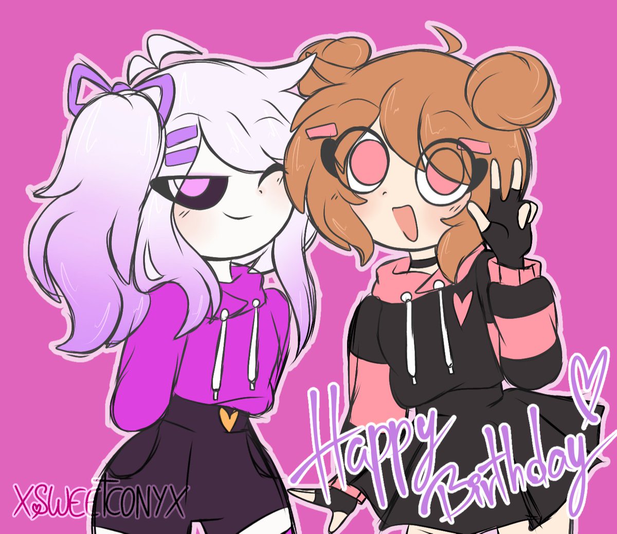 cherrideluxe's tweet photo. Olvidé colocarlo aquí aa 

HOOOY MIKA Y YO ESTAMOS DE CUMPLEAÑOS!! <3💞💕💖💞💖💞💖

Yyy hice este dibujito por este día, nunca hago nada y esta vez quise hacerlo!! 🥳💞

#fnafhs #fhs #fhsoc #mikafnafhs https://t.co/eEG0sH5S4f