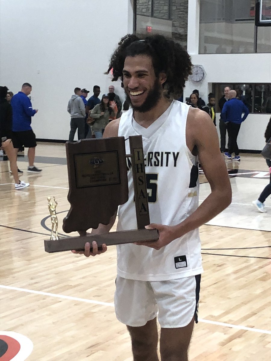 Larpierce15's tweet photo. Thanks @UHSBlazeCraze for showing up! @UniversityBBB is a family thanks players before me.  I went to the game 2018 in 8th grade when they won 1A sectional!  @EthanSickels @HodginZack @MervisSam @max_greeny13 name a few! We did it guys! @UniversityGBB you set the bar high! Thanks https://t.co/0VOq9spLqu