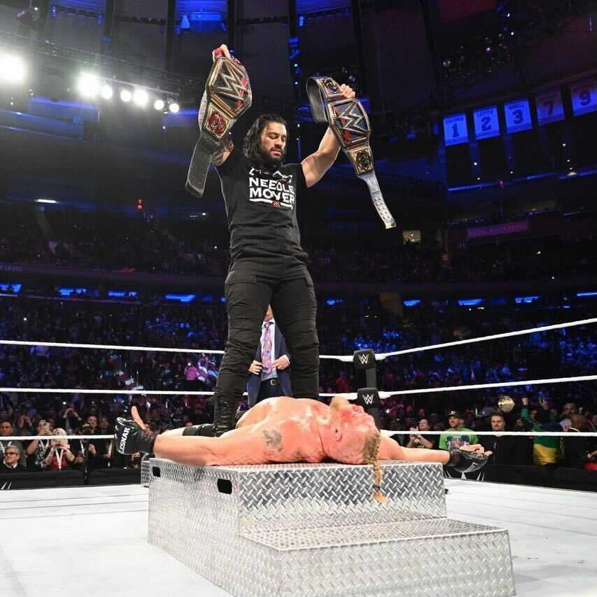 WWE's tweet photo. Will @BrockLesnar acknowledge @WWERomanReigns at #WrestleMania?

#WWEMSG @HeymanHustle @WWEUsos https://t.co/322mVIR4Xi