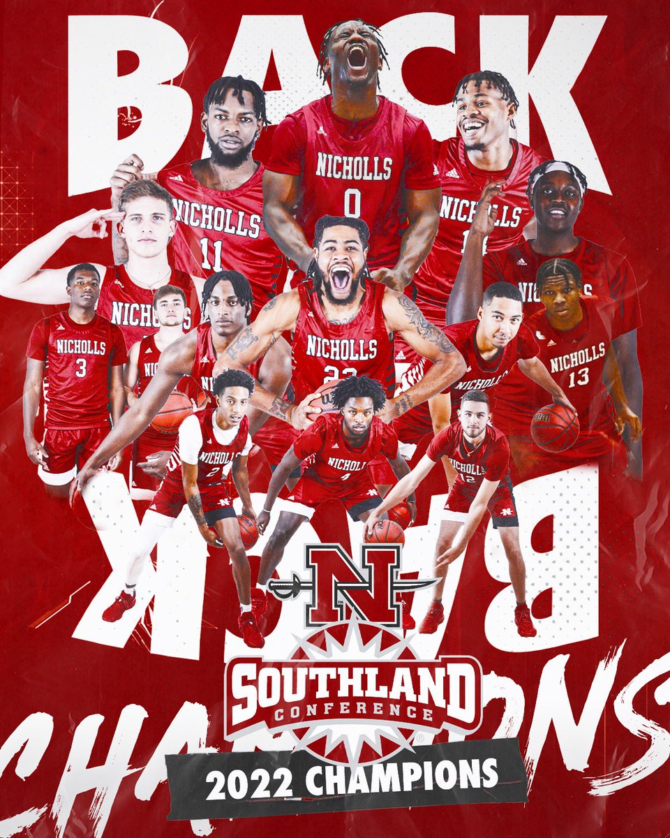 Nicholls_MBB's tweet photo. 𝘽𝙖𝙘𝙠 𝙩𝙤 𝘽𝙖𝙘𝙠.

For the 3rd time in 5 years, your Colonels are @SouthlandSports champs 😤 

#GeauxColonels https://t.co/dTxS2cpZmP