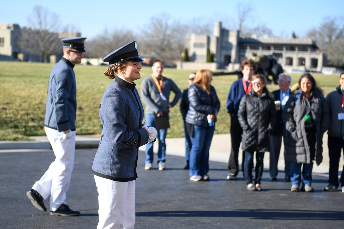 VMI1839's tweet photo. As part of the event, held several times each semester, participants learned about the VMI experience through speaking with cadets, faculty, and staff, touring post, staying overnight in barracks, and watching the Corps of Cadets march in a parade.
#RahVaMil #BigFlagDay https://t.co/Dpn01aXrVw