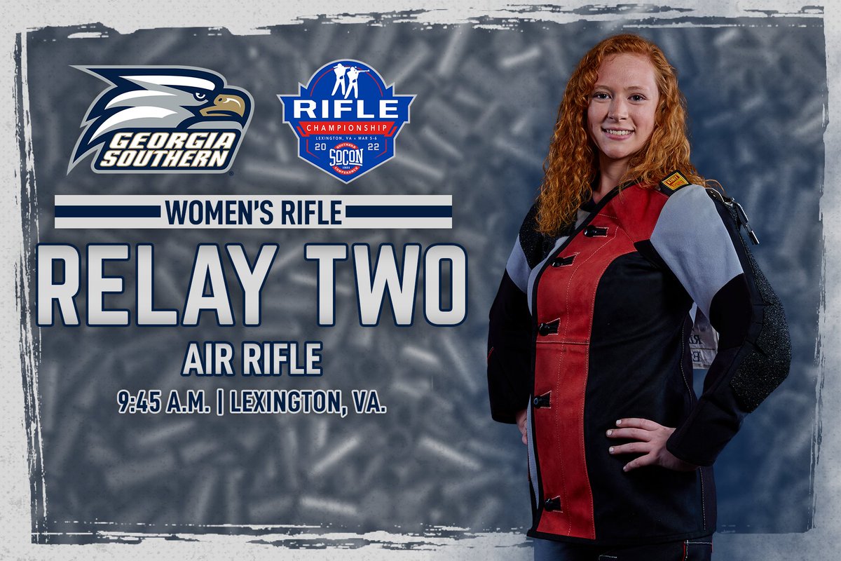 GSAthletics_RF's tweet photo. 𝙎𝙤𝘾𝙤𝙣 𝘾𝙝𝙖𝙢𝙥𝙞𝙤𝙣𝙨𝙝𝙞𝙥
Relay two for air rifle: Erin Ballard!
⏰ - 9:45 a.m.
📍- Lexington, Va.
📊 - https://t.co/tBqnPYUZDy
#HailSouthern | #SoConRIFLE https://t.co/XtwJYLJZHY