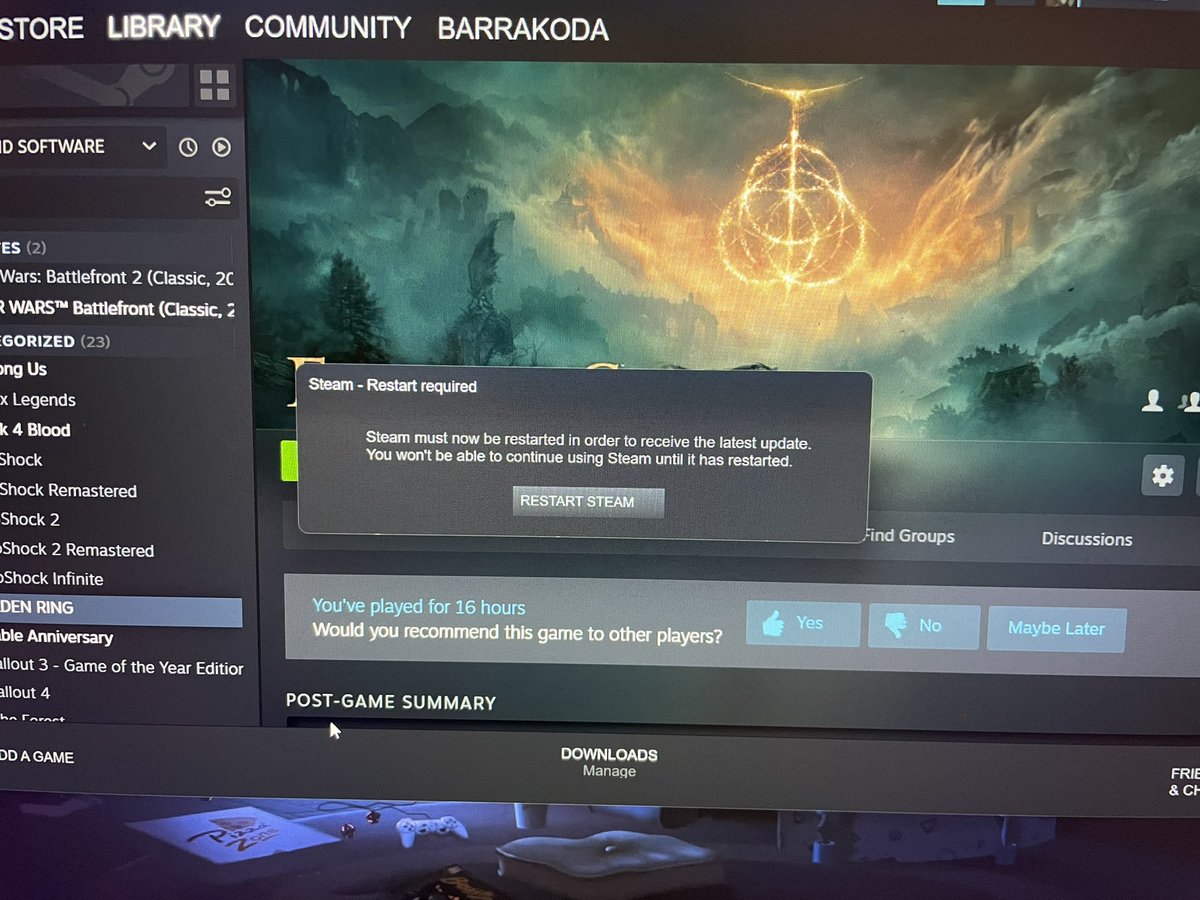 kodasaurusrex's tweet photo. Hey @Steam. Wanna get you’re crap together? After restarting the program at least 30 times as well as the entire computer a couple times I keeping getting this. https://t.co/glnKyVTVtf