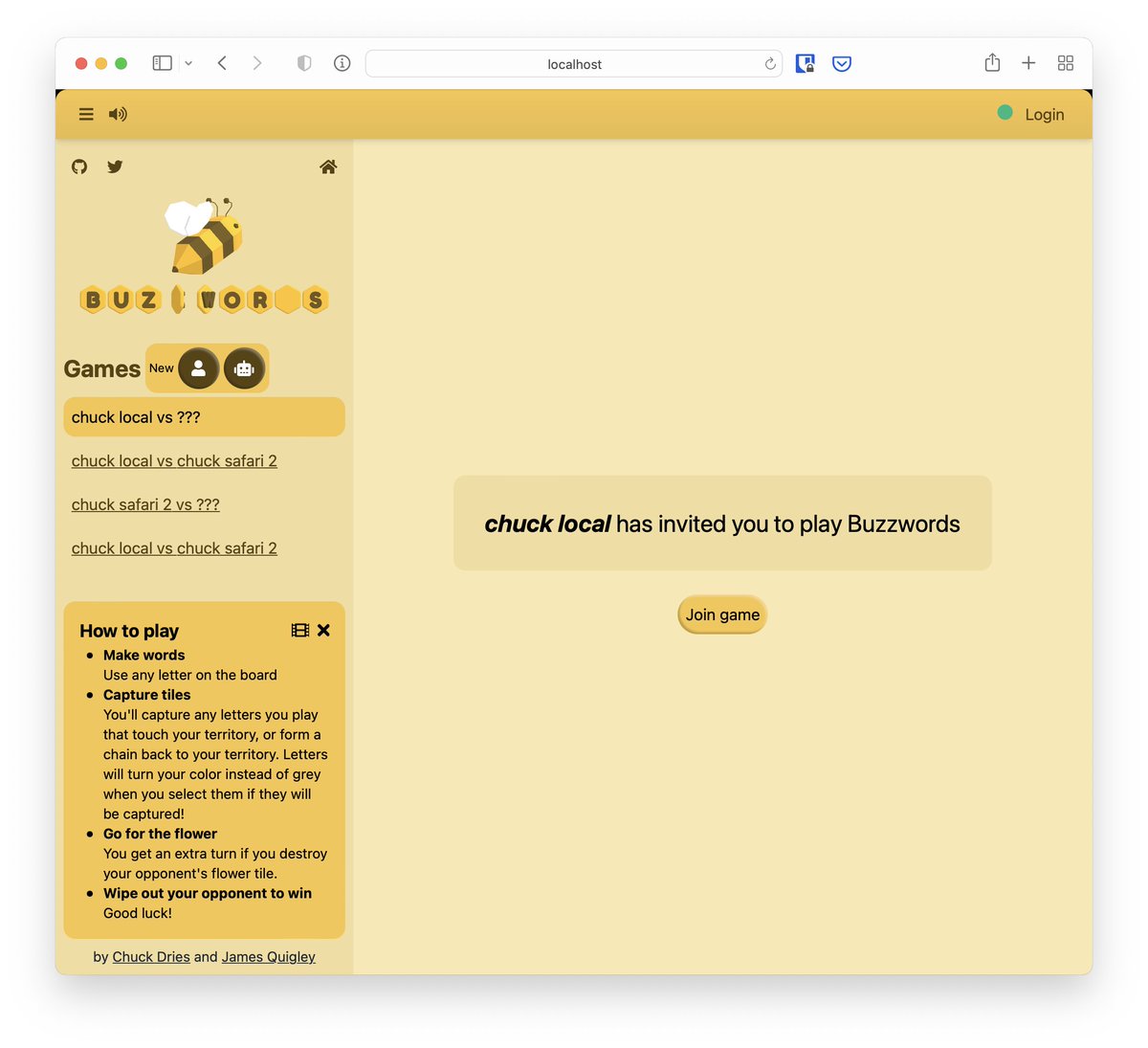 BuzzwordsGG's tweet photo. Today's update:
- spectating! sending someone a link to your game will allow them to view the game
- bot should not longer play profanity
- improved board generation
- invite links now require clicking a button to join the game
- current game loads faster https://t.co/ALSSwmruCG