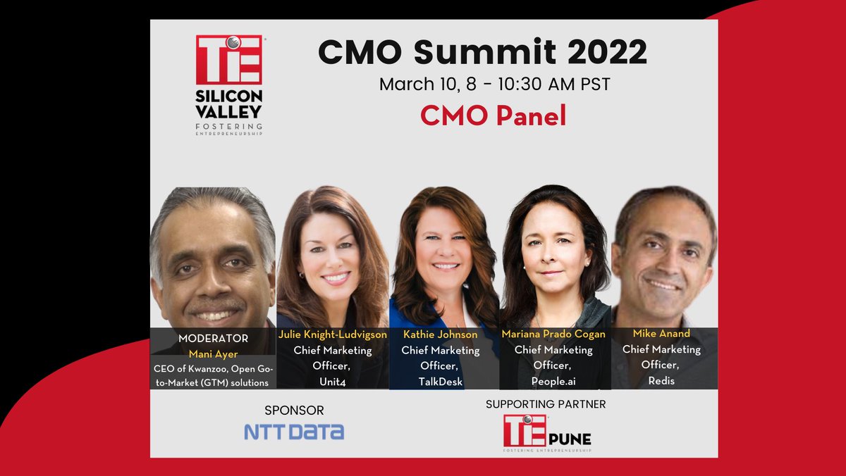TiEcon's tweet photo. TiE Silicon Valley's CMO Summit March 10, 8AM PT
Register: https://t.co/DJo89TEQTy
@tiesv @aakela https://t.co/cj62u6usOO