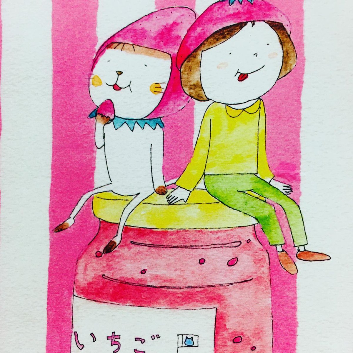 YTono2's tweet photo. 【いちご🍓いちえ】
Gallery #hana輪 さんでの #個展 、本日最終日です!
13時頃より在廊予定ですのでよろしくお願いしますねー😸🍓✨
#いちごいちえ #いちご #ねこ #イラスト #アート #ほのぼの #引きこもり #イラストレーター #StudioTono #LienFactory https://t.co/gieSHAaImc