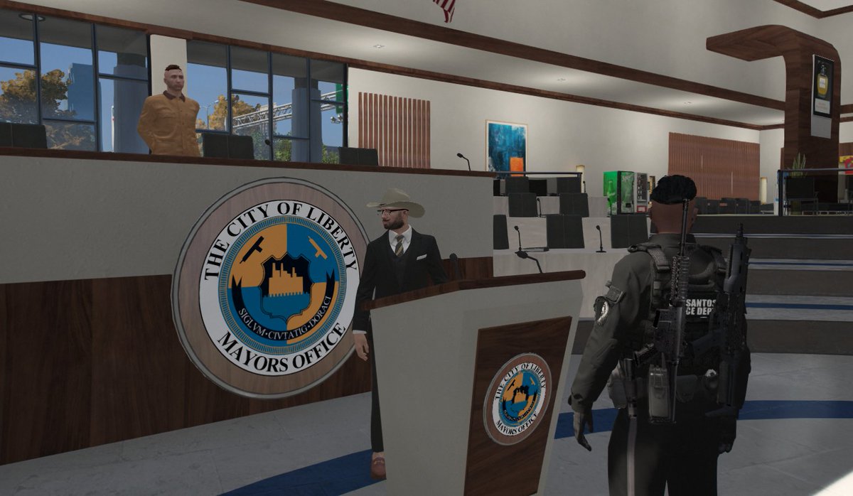 lclrp_fivem's tweet photo. This evening we saw the first ever court case in Liberty City as former Chief of Police Gavin O'Connor was sentenced to 200 months behind bars for corruption and harrassment https://t.co/zqfmsmUMWb