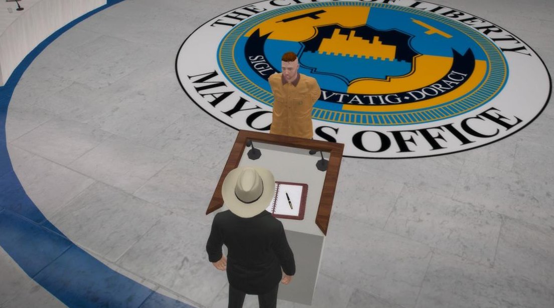 lclrp_fivem's tweet photo. This evening we saw the first ever court case in Liberty City as former Chief of Police Gavin O'Connor was sentenced to 200 months behind bars for corruption and harrassment https://t.co/zqfmsmUMWb