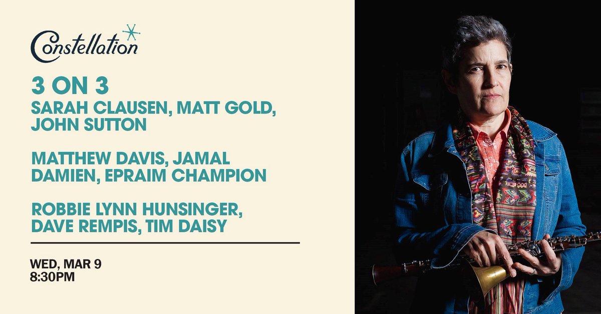 RobbieHunsinger's tweet photo. Back to Chicago! Excited to be playing with Dave Rempis and Tim Daisy @ConstellationChicago ! #womencomposers #oboe #doublereeds #improvisedmusic #chicago #womeninjazz #LGBTQ https://t.co/yYNKRsTU0T