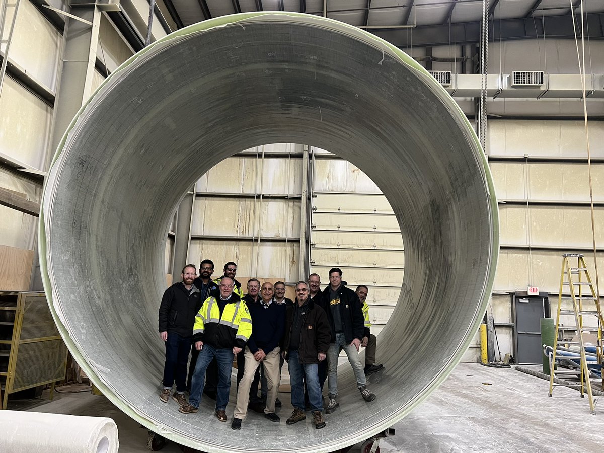 ProfEhsani's tweet photo. @TucsonWater Tucson based QuakeWrap, Inc. builds 16-ft diameter patented FRP pipe (StifPipe® ) for OMIDDD  very close to the project site in Michigan https://t.co/WQ2HfocOA3