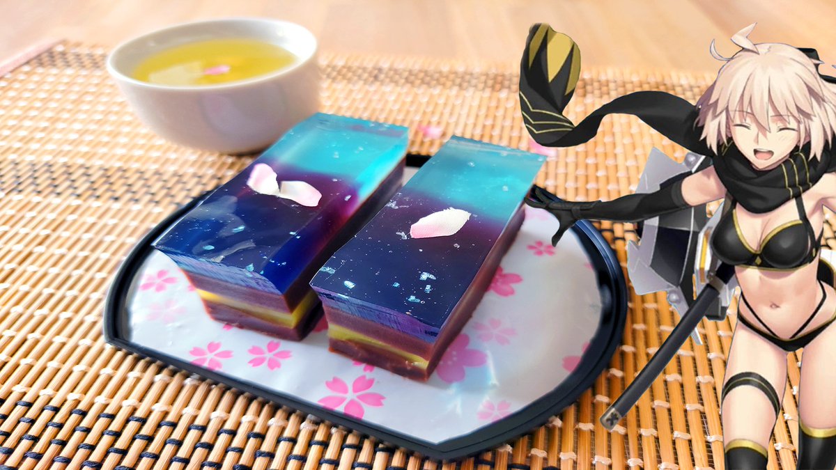 Syrix0's tweet photo. Made Jet Chocolate Yokan from Okita J Souji Valentine's event in FGO. Now you can by making it yourself! Enjoy this tasty Japanese sweet which you can make at home. https://t.co/MZKhwyBTEL https://t.co/THOD6yc6OS