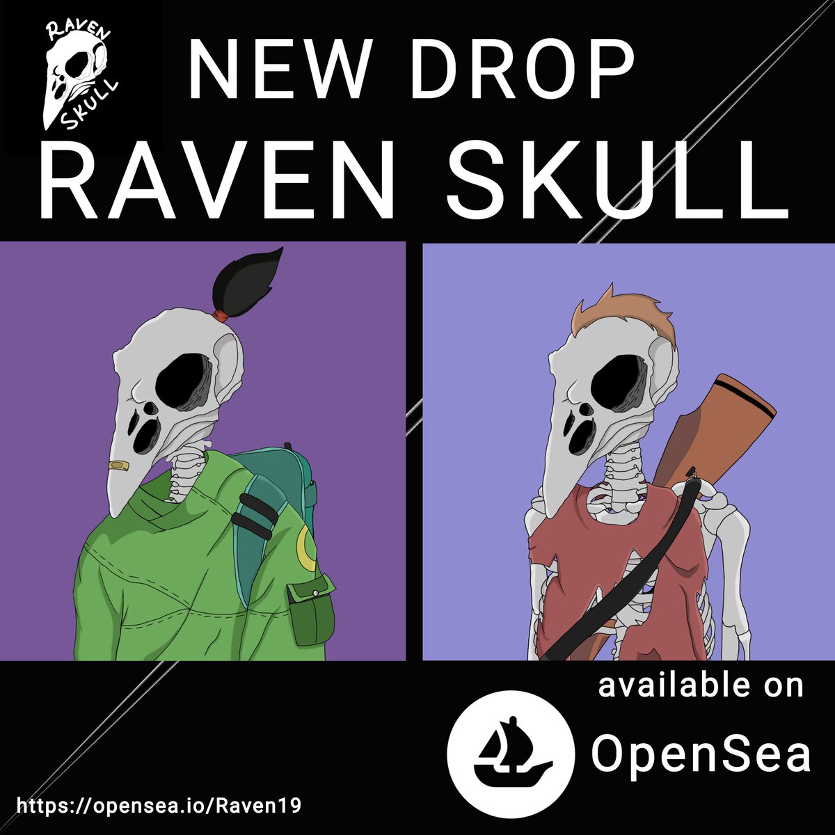 Raven Skull 4 &amp; 5 🔥
.
Ready for drop ?
.
Link on bio
.
#ravenskullnft #nft #nftsale #nfts
#nftcollection #nftartwork #nftartists #nftartgallery #nftartcollector #nftmarketplace #nftdrop🔥 #EthereumNFTs