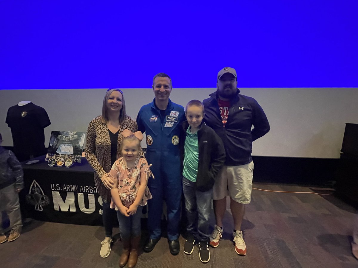 Awesome day meeting <a href="/AstroDrewMorgan/">Colonel Andrew “Drew” Morgan, Army Astronaut</a>  today - my kids thoroughly enjoyed your presentation and getting to meet you!