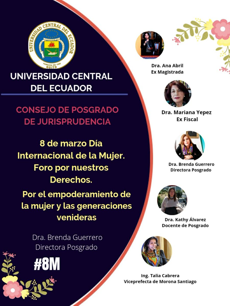 UcePosgradoFJ's tweet photo. Por las que abrieron paso a nuestros derechos, por las que se fueron, por las que no están, por esta y por las generaciones venideras. Mujeres Derechos, Política, Democracia, Etnias y Educación. Por una sociedad, inclusiva y de oportunidades.
#8marzo #uce #derechos #equidad https://t.co/byHRzLDmNP