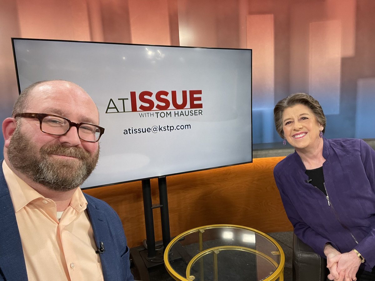 Tune in to At Issue with <a href="/thauserkstp/">Tom Hauser</a> SUNDAY morning at 10am on <a href="/KSTP/">KSTP</a> and hear <a href="/EmberRJ/">Ember ReichgottJunge</a> and me talk about the event honoring Senator David Tomassoni, the huge budget surplus, and what the Forward Party might mean to the MN Governor’s race.  #KSTP #AtIssue