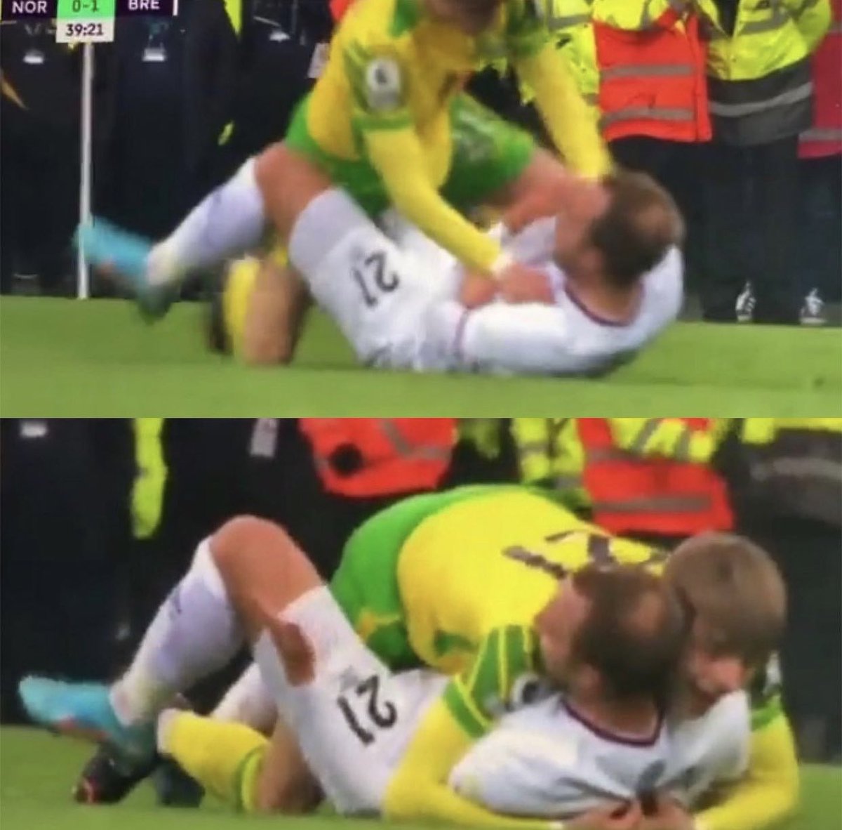 MUnitedEs's tweet photo. Brandon Williams cae en una jugada dividida, va a pelear con el rival, pero se da cuenta que es Christian Eriksen y lo abraza.

Crack 😅❤️ https://t.co/R5FgE046H0