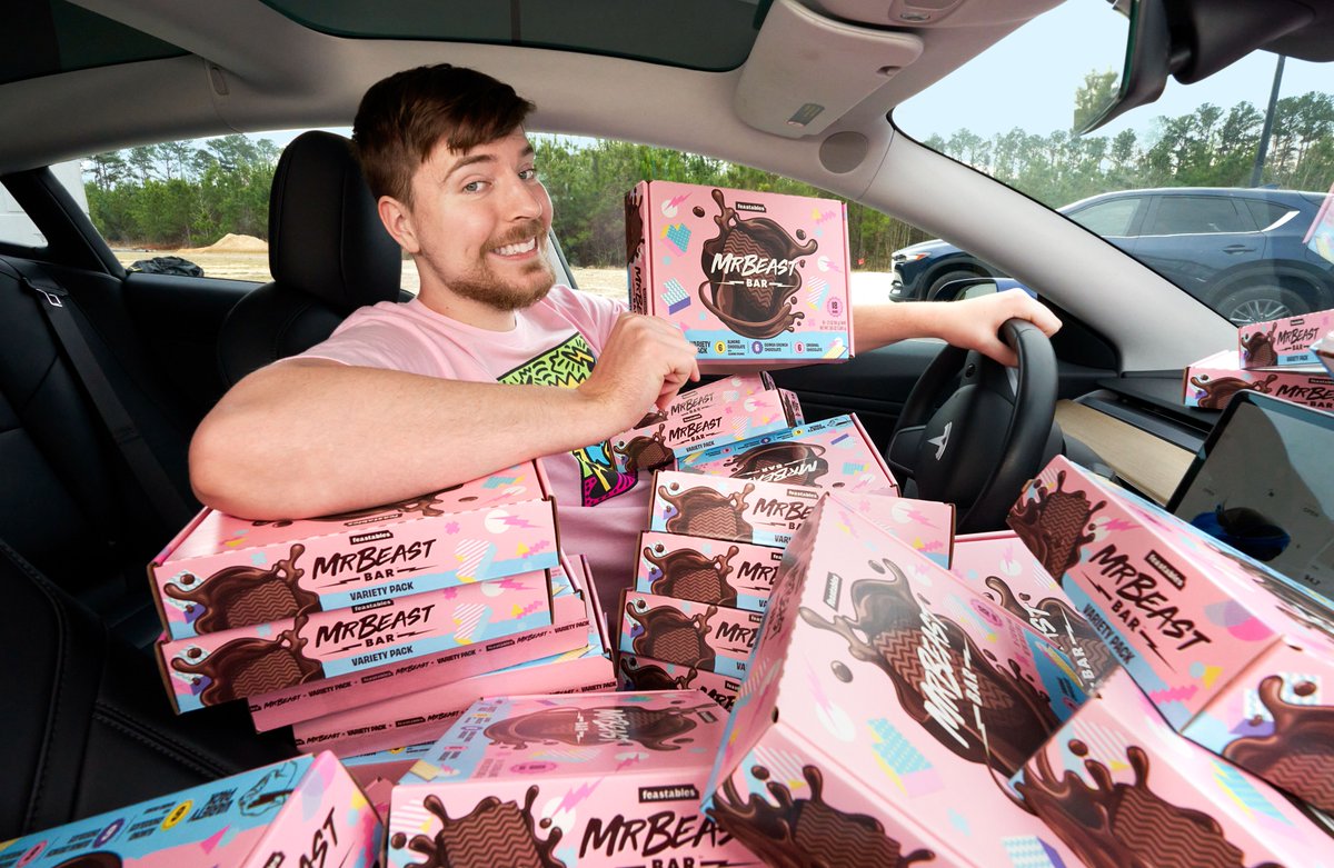 Delivering your (restocked!!!) <a href="/MrBeast/">MrBeast</a> <a href="/Feastables/">Feastables</a> like