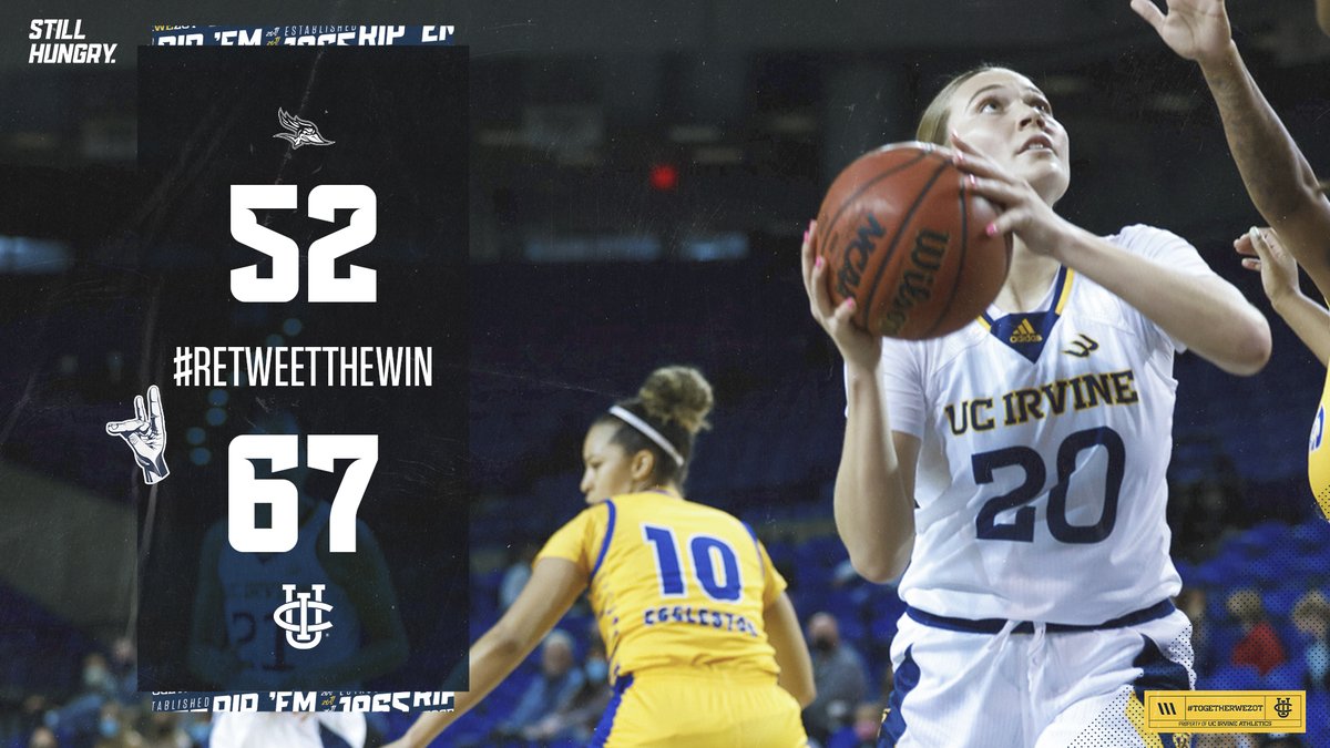 UCIwbb's tweet photo. #RETWEETTHEWIN | 'Eaters do their job and take down CSUB on Senior Night!
#StillHungry | #DefendTheBren https://t.co/2hvTyYO2O9