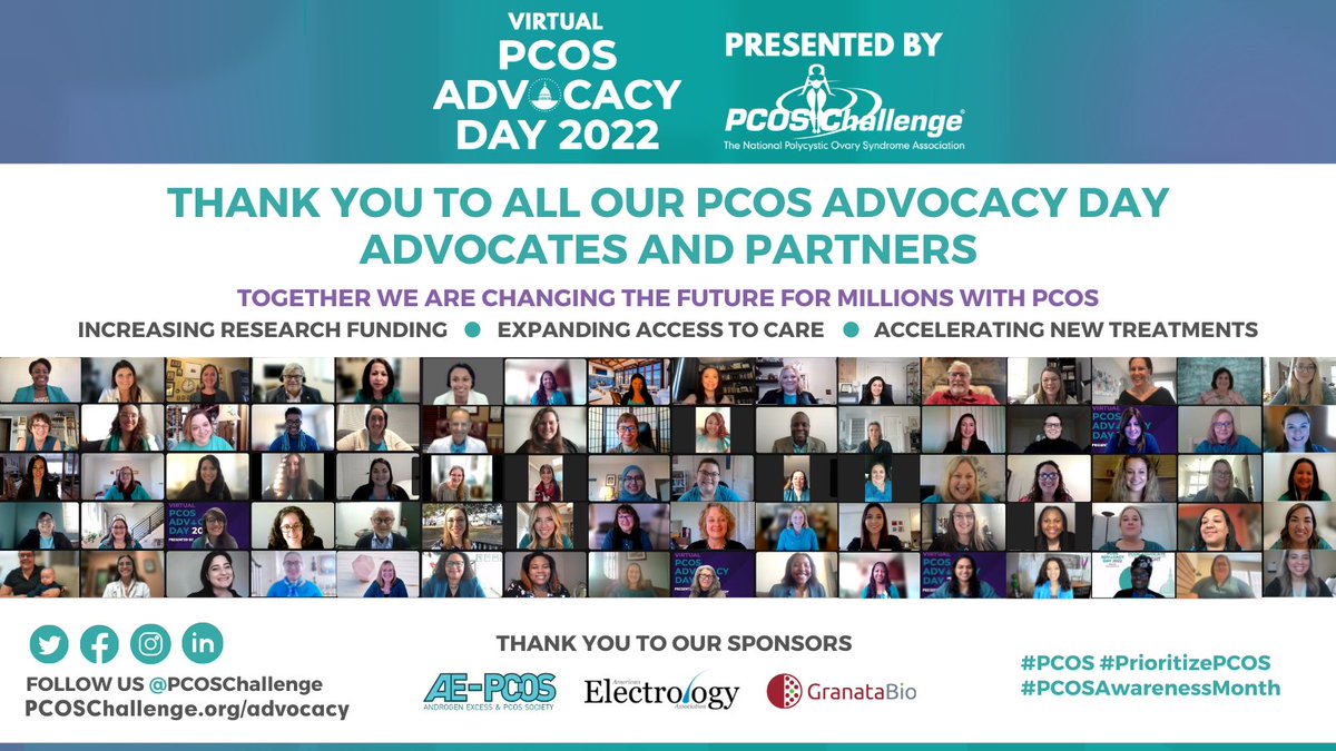 Thank you to the 180 #PCOS advocates, healthcare providers, researchers and partners who joined 
<a href="/PCOSChallenge/">PCOS Challenge</a> for #PCOSAdvocacyDay to advocate for increased research and access to care.💙 

#PrioritizePCOS #diabetes #infertility #maternalhealth #adolescenthealth #mentalhealth