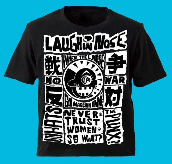 Laughin' Nose 戦争反対Tシャツ XL LAUGHIN' NOSE - 戦争反対 復刻Tシャツ (WHITE) - 下北沢KILLERS