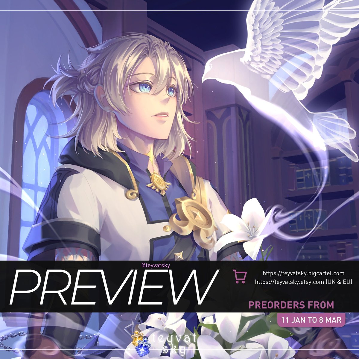 tsumishii's tweet image. My previews for @TeyvatSky!! I got to draw the two geniuses 😌💖
Preorders close on March 8! ✨ #原神 #GenshinImapct