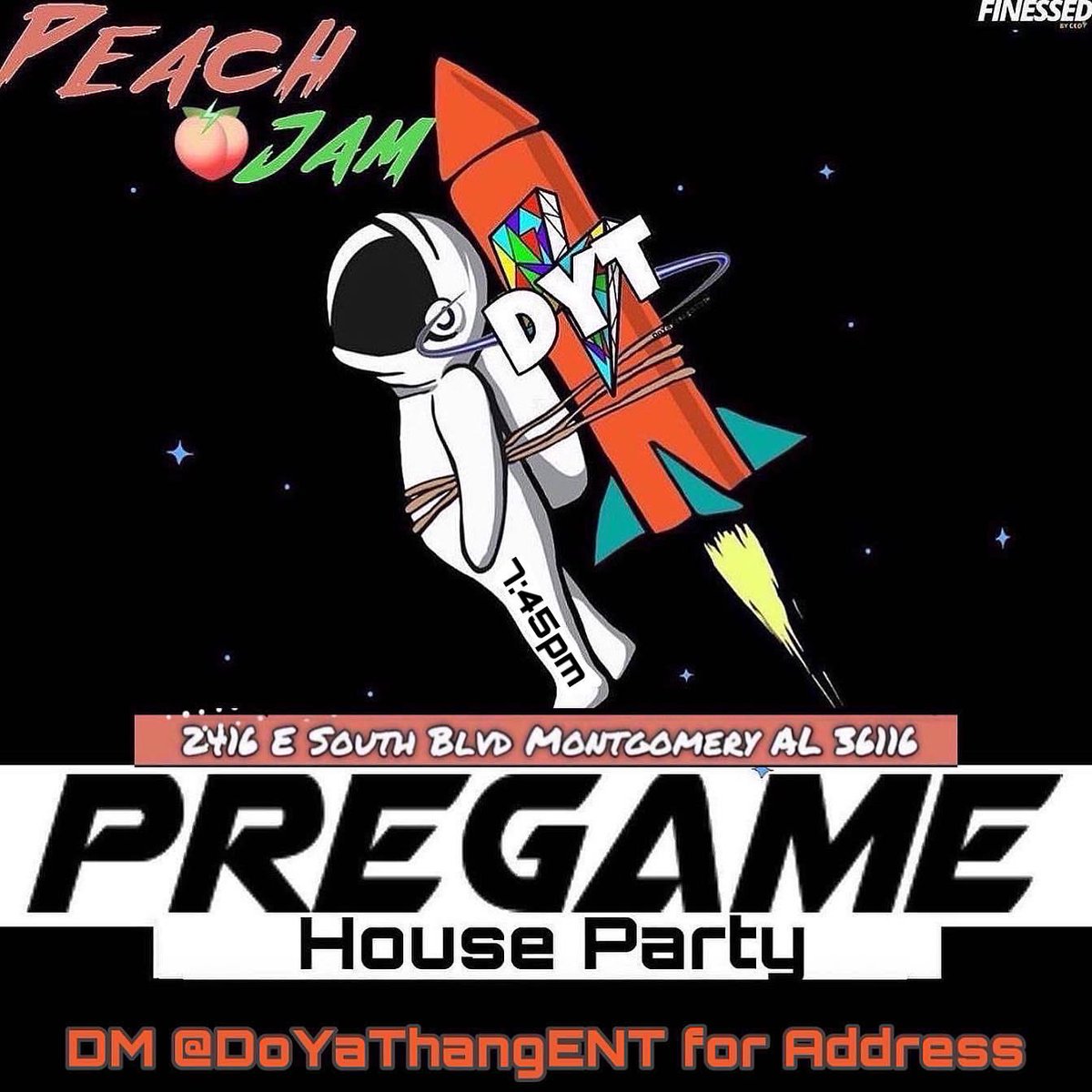 DoYaThangENT's tweet photo. 🚨Party of the Year🚨

500 Presales tickets sold, not including sections or promo🤯⚡️

$300 Bead Contest
4x DJ @djoleyella x @trethedj
PreGame HouseParty
Free Rugrat Juice

Doors Open at 9:30pm‼️ (You can pay at the door)

#Bamastate #MyASU #MyAUM #TroyU #skegee #RYSASU We Lit🔥 https://t.co/4meHoSHe2D