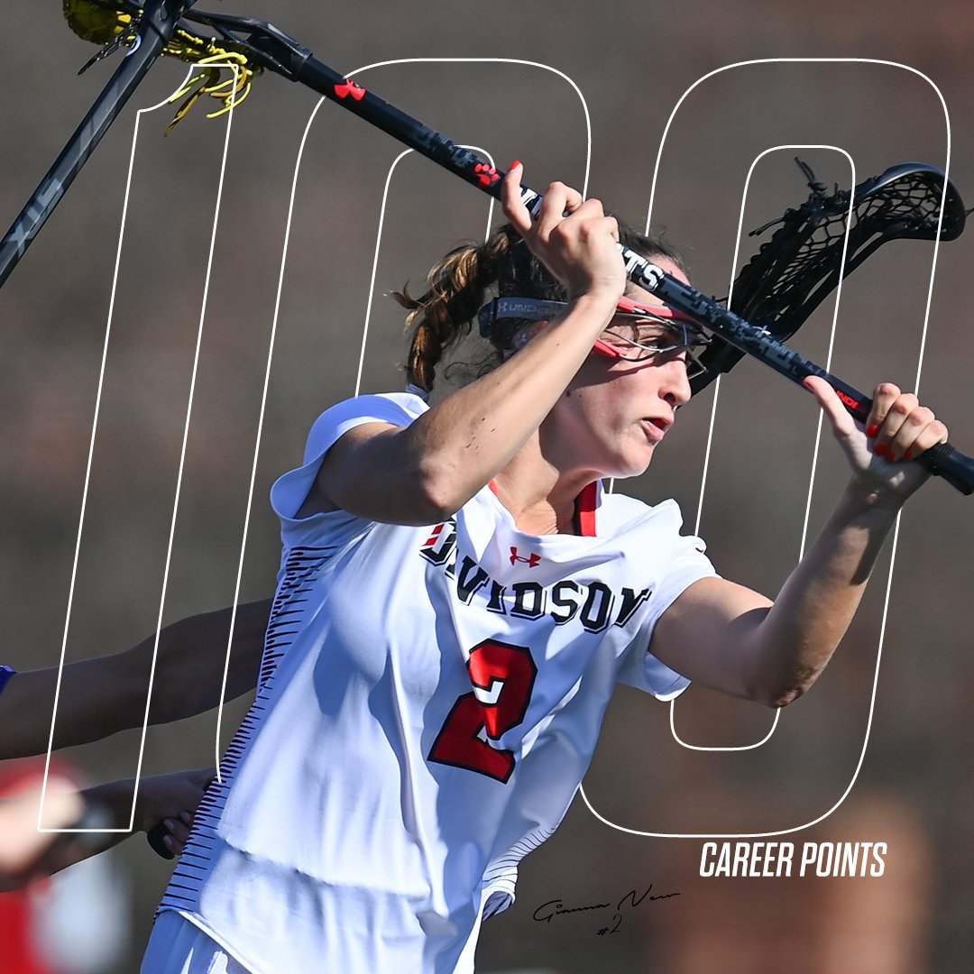 With 3⃣ goals today against Winthrop, Gianna New has OFFICIALLY become a member of the 💯 point club in Davidson College Lacrosse 🔥