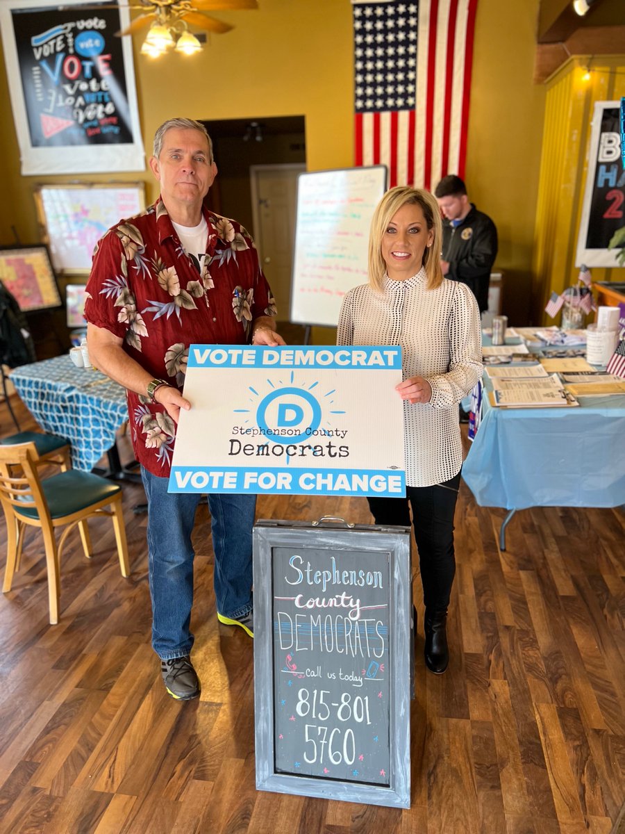 jackieforIL's tweet photo. Had a fantastic day in #Freeport #Illinois! Thanks to the Stephenson County Democrats for hosting such a great event! Got to meet fantastic local candidates, like Chandra, running for County Clerk. Thanks to all who came to support! https://t.co/rhopevre0j