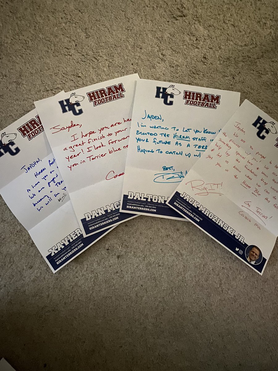 JaydenSmithh_'s tweet photo. Appreciate the mail and the love coaches!! @Hiram_Football @Coach_Mro @CoachDup__ @HOGScoachMaska @CoachMack36 https://t.co/nNHUUDPb1k