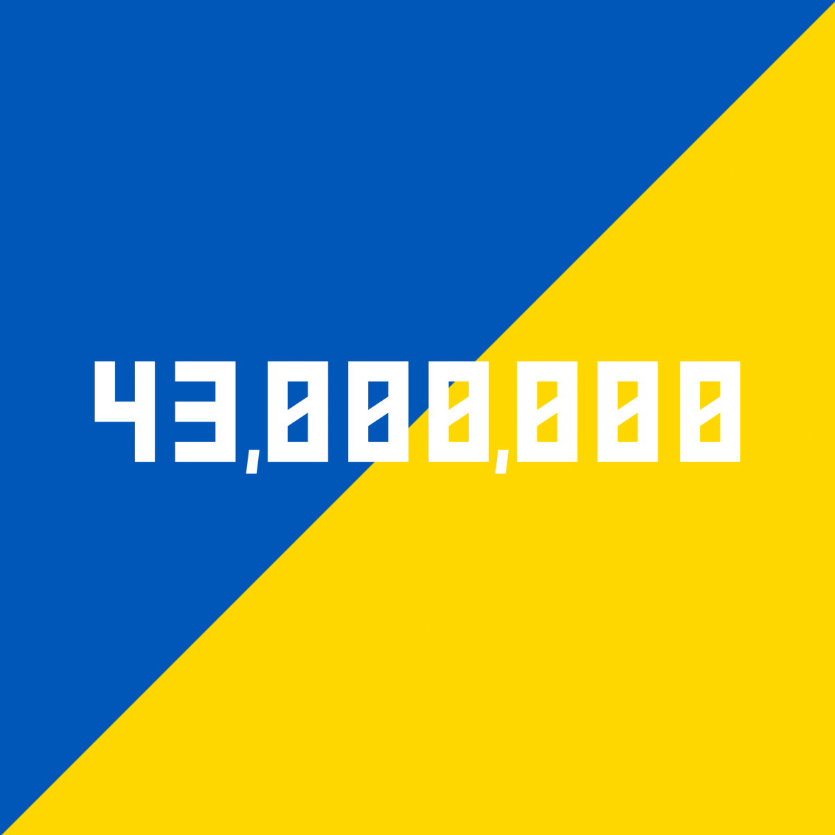 NumbersforThing's tweet photo. 43,000,000 --> The population of the #Ukraine

Numbers for Things, one of the worlds first #OnChain #nft projects that we developed to celebrate numbers. 

https://t.co/ZYk1cvi8vu https://t.co/w7PwERohh0