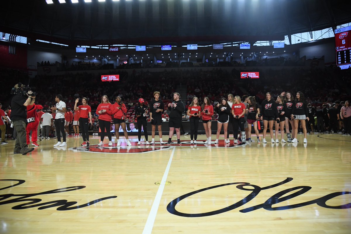 Squad got a little bit of recognition at today’s <a href="/WKUBasketball/">WKU Hilltopper Basketball</a> game! 🤩

#GoTops