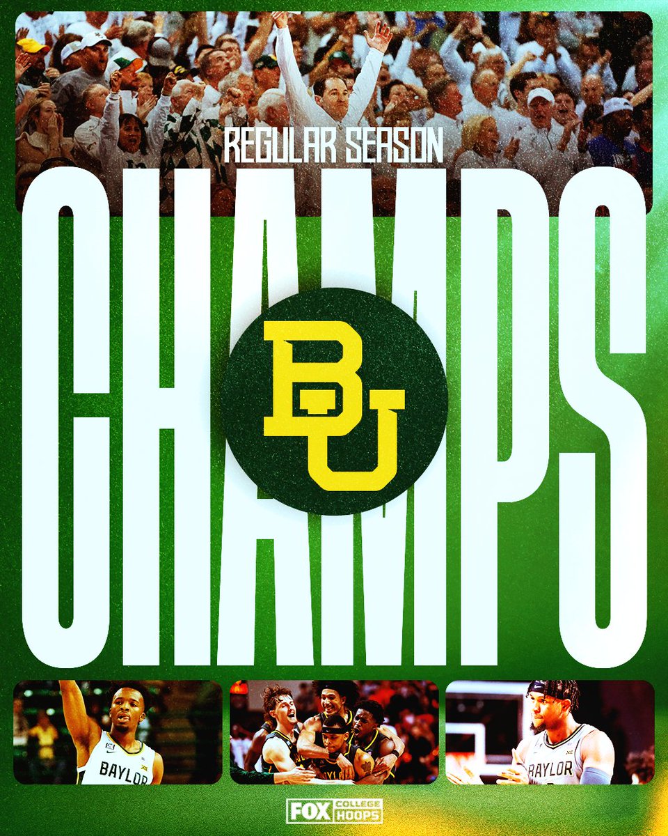 BACK-TO-BACK CHAMPS! 🐻🏆

<a href="/BaylorMBB/">Baylor Men’s Basketball</a>'s win over Iowa State gives them a piece of the <a href="/Big12Conference/">Big 12 Conference</a> Regular Season Title 💪