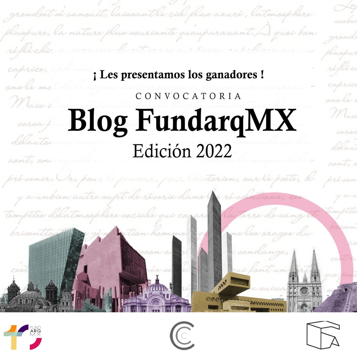 CasadelArq's tweet photo. ¡¡Les presentamos a los ganadores de la #Convocatoria de escritos para el #BlogFundarqMX!!

Gracias a todos los que participaron y a los jueces que nos apoyaron. Mantente pendiente para conocer cuando se publican los artículos seleccionados.

¡Muchas felicidades a los ganadores! https://t.co/CkAaDyNYQb