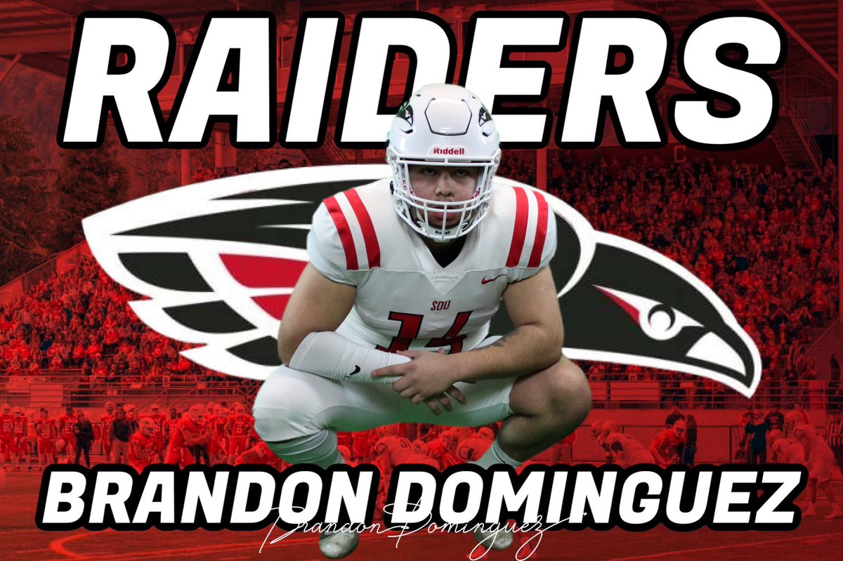 BrandonD_34's tweet photo. Beyond blessed to announce my commitment to @SOURaiders A big thanks to @CoachHall_SOU for believing in me! All glory to God🙏
@CoachVaigafa @PlayersSAcademy @coachnchin https://t.co/vQzPhoKMOl