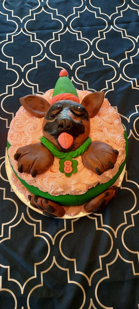 👩‍🍳 Last week was my little one's birthday. She requested a cake with a German shepherd dog on it. The cake is chocolate w/ buttercream frosting &amp; the doggie is sculpted out of fondant. 

Special thanks to Julie of juliessugarmagic.com for the inspiration and decoration tips!