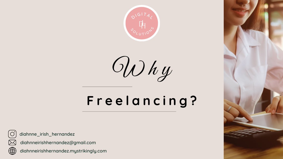 DiahnneIrish's tweet photo. Why did I choose to freelance? 🤔

Reasons to become a freelancer are plentiful. 💎 Flexibility and freedom to choose who you work with were some of the reasons why. 👌

#pinoyfreelancer #onlineworker #techindustry https://t.co/rhFtRrZevl